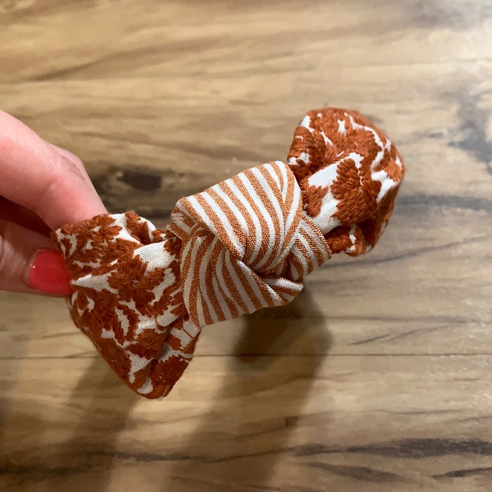 J Marie Burnt Orange and White Headband